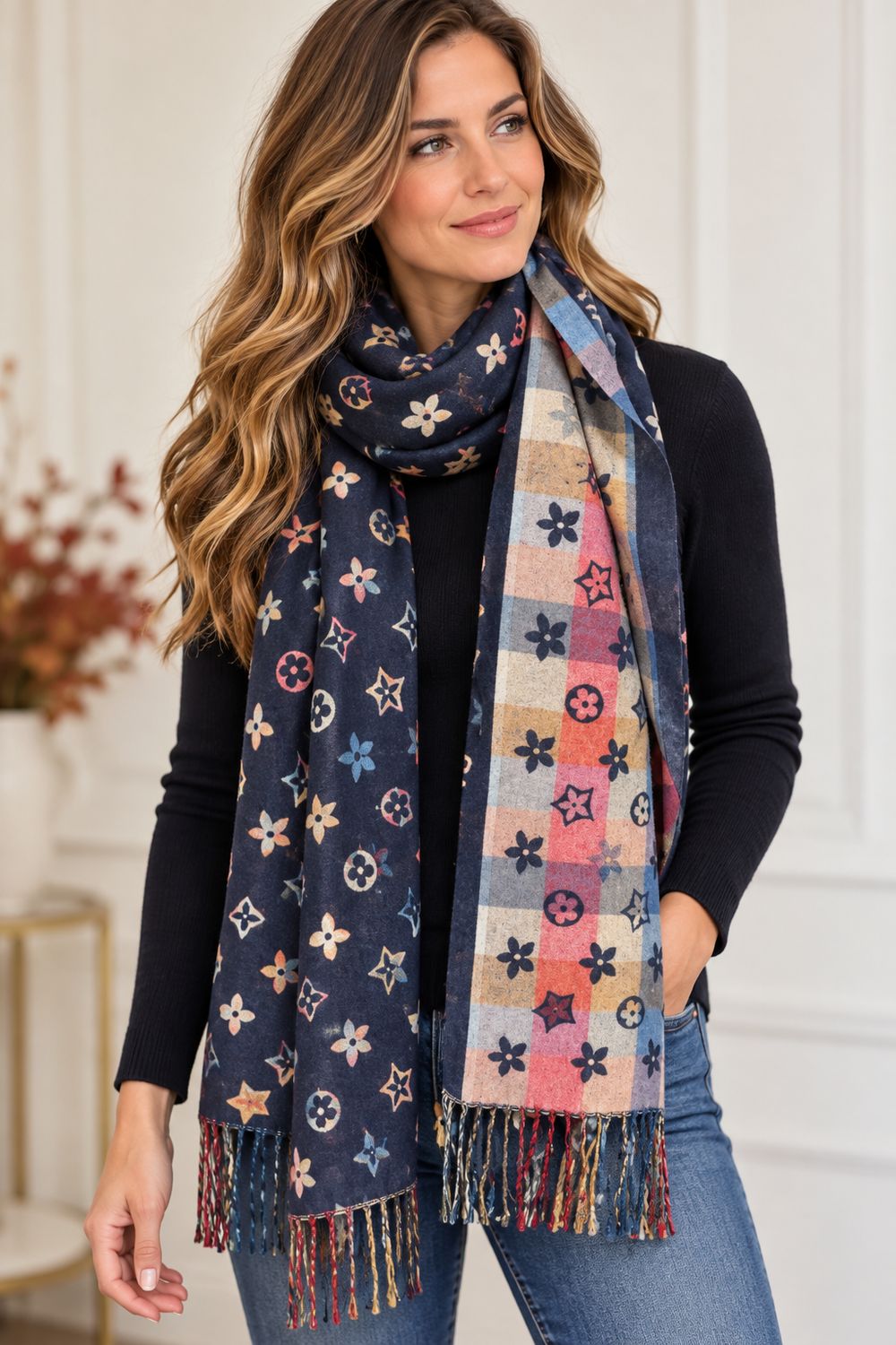 BL070 Thick printed soft scarves