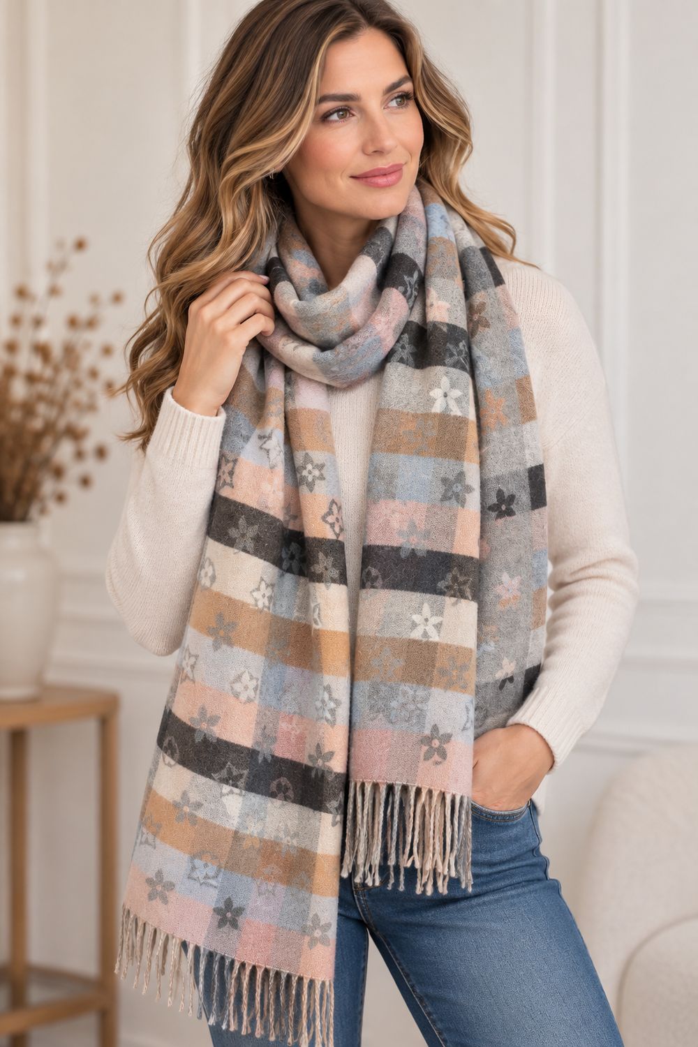 BL070 Thick printed soft scarves
