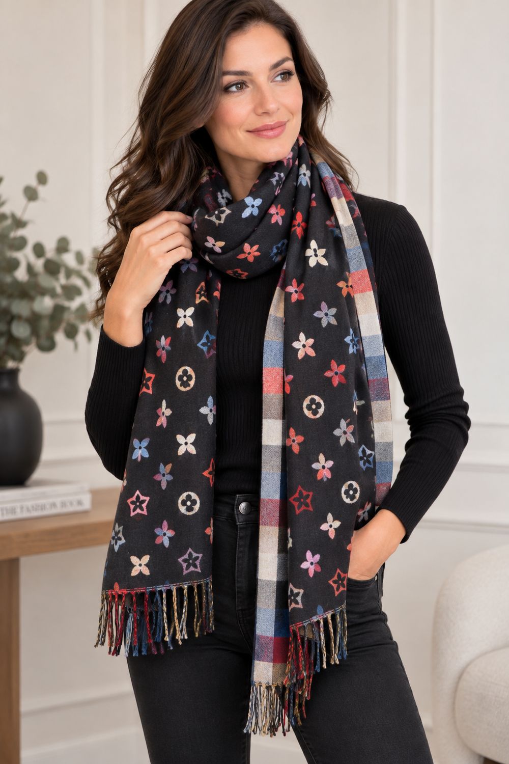 BL070 Thick printed soft scarves