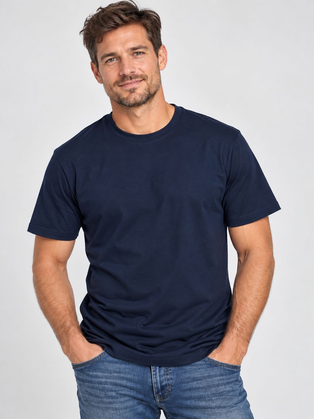 7761000 Basic crew neck jersey 100% cotton t-shirt