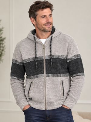 7768605 Print full zip hoodie w/pockets and soft fleece lining