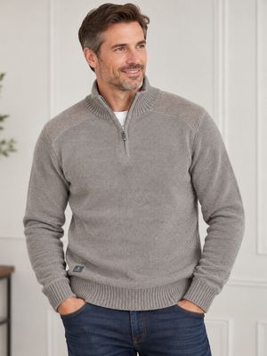 7768674 Mock neck fleece lined 1/4 zip sweater