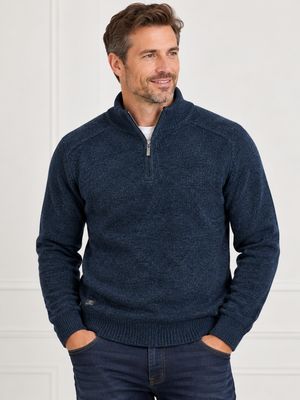 7768674 Mock neck fleece lined 1/4 zip sweater