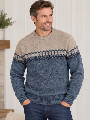 7768635 Crew neck pattern polar sweater