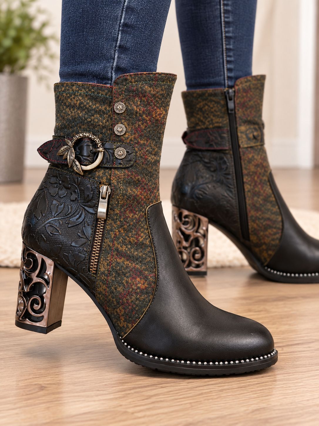 LVG-10 Leather unique design handmade boot