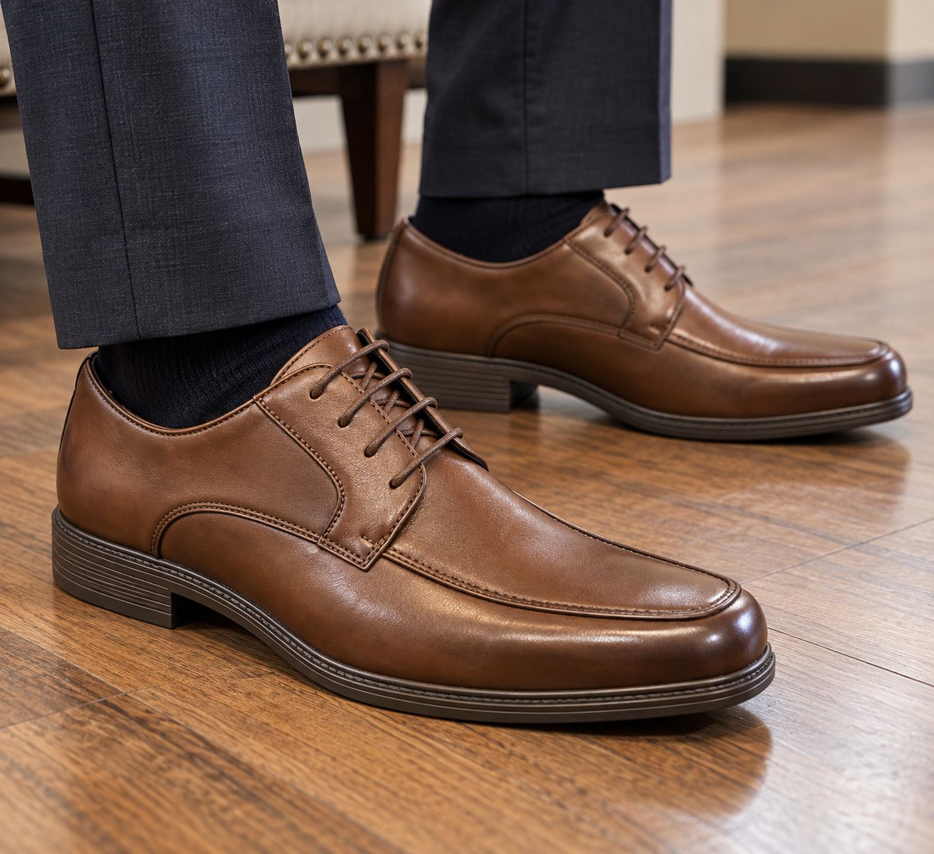 2163812 Men's lace up casual dress shoe