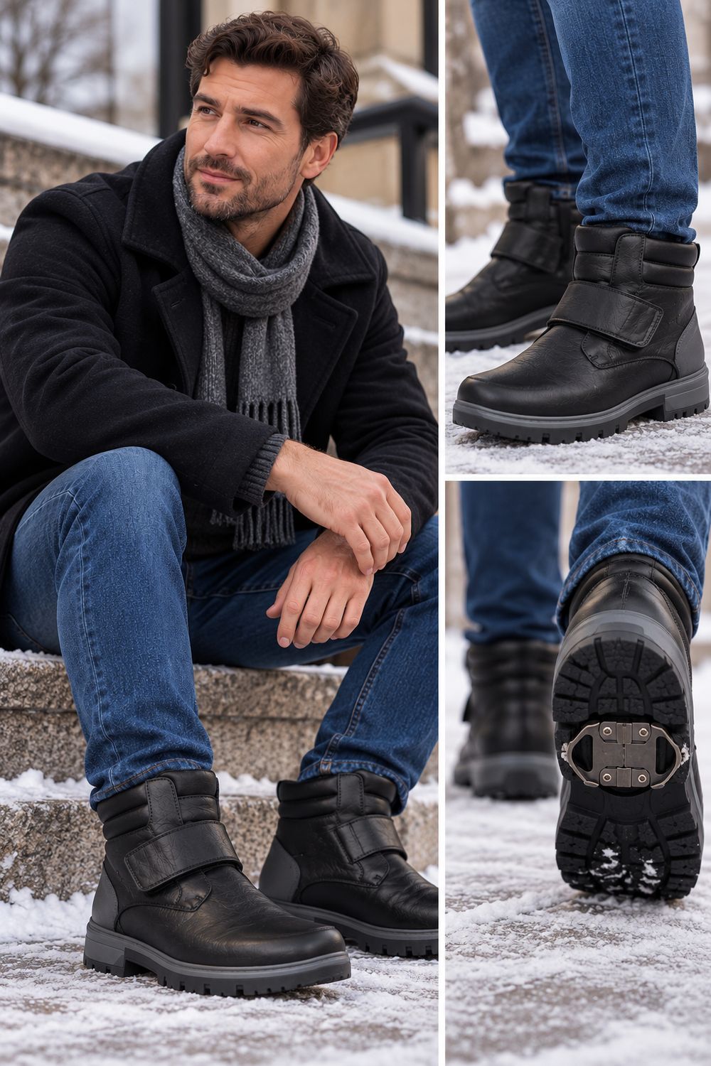 2167145G Men's velcro boot with retractable cleat