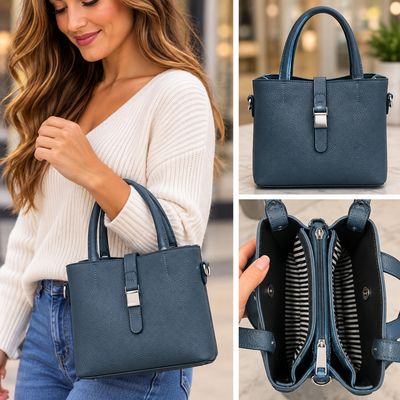 7185-BLU Small bag w/nautical cord multi compartments