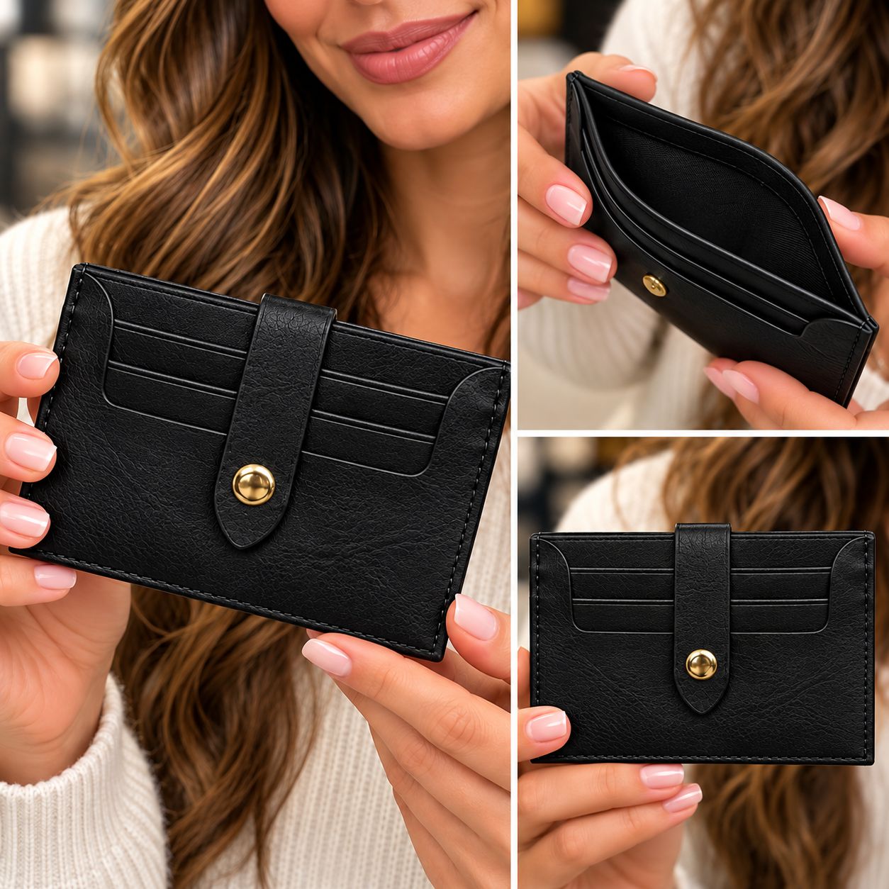 7219-BLK small card holder w/6 slots