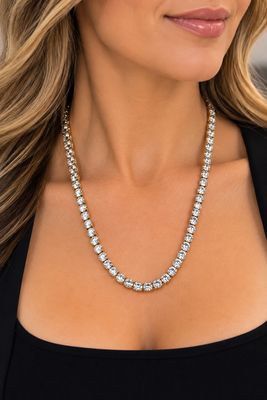 1795-GLD Tennis necklace