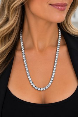 1795-SLV Tennis necklace