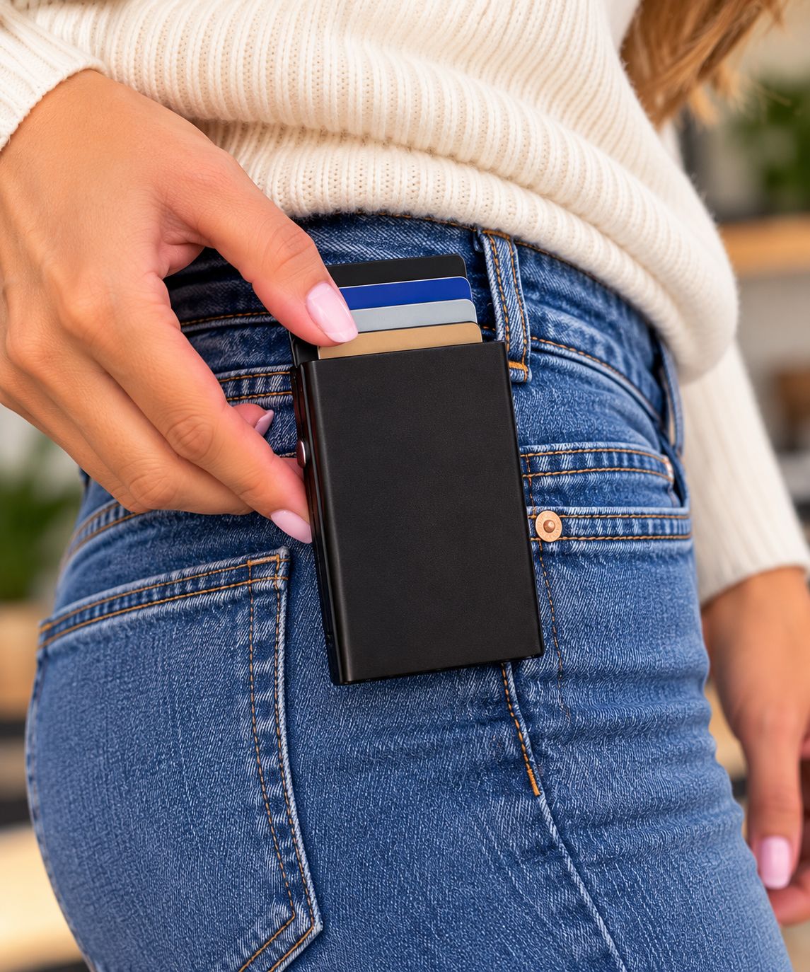 SCH011FD Push up security card wallet