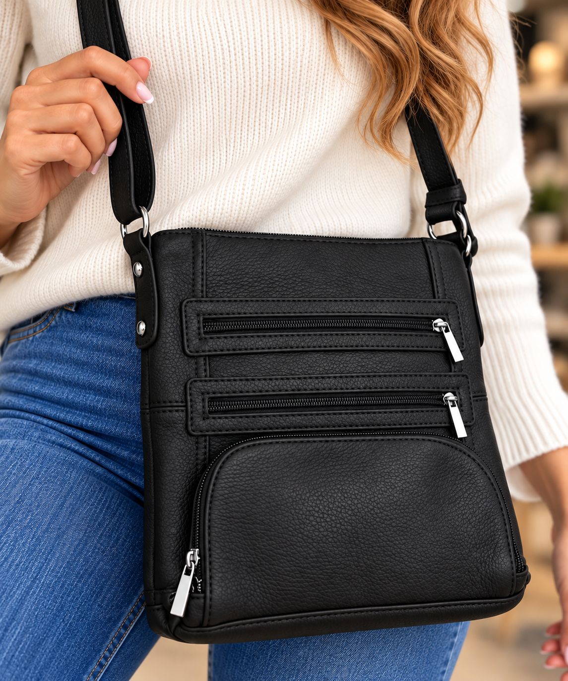 BLW3019 Leather crossbody bag