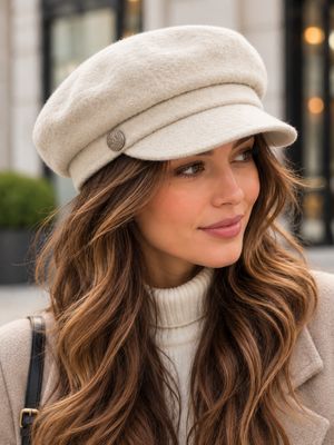 SHT17232 Baker boy adjustable cap 100% wool