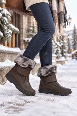 2167512GL Short easy entry velcro boot with ice grip cleat