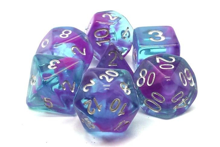 Nebula 7 Piece DnD RPG Dice Set: 