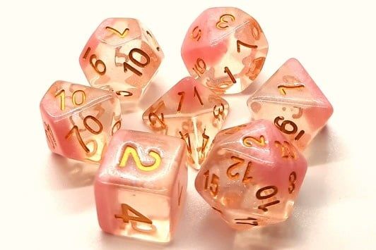 Luminous 7 Piece DnD RPG Dice Set: