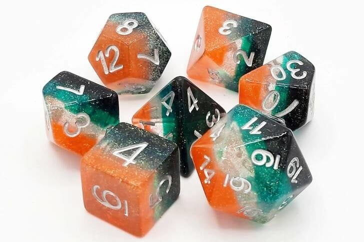 Gradients 7 Piece DnD RPG Dice Set: