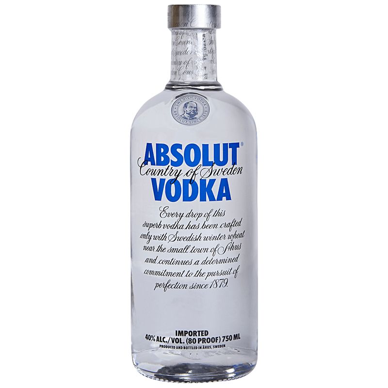 ABSOLUT - VODKA - SWEDEN - 80 PR - 750ML