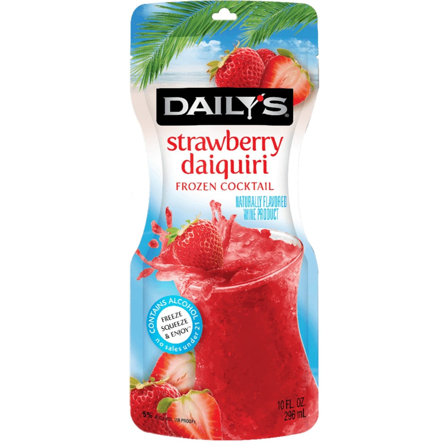 DAILY&#39;S-STRAWBERRY DAIQUIRI - FROZEN COCKTAIL POUCH - 10OZ - 10PR