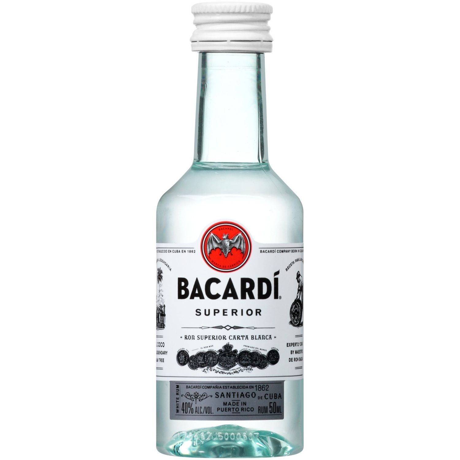 BACARDI - LIGHT RUM -  80 PR - 50ML