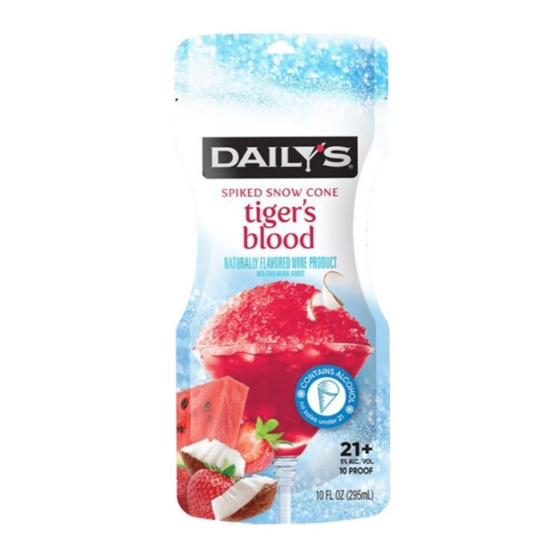 DAILY&#39;S - SPIKED SNOW CONE - TIGERS BLOOD - FROZEN COCKTAIL POUCH - 10OZ - 10PR