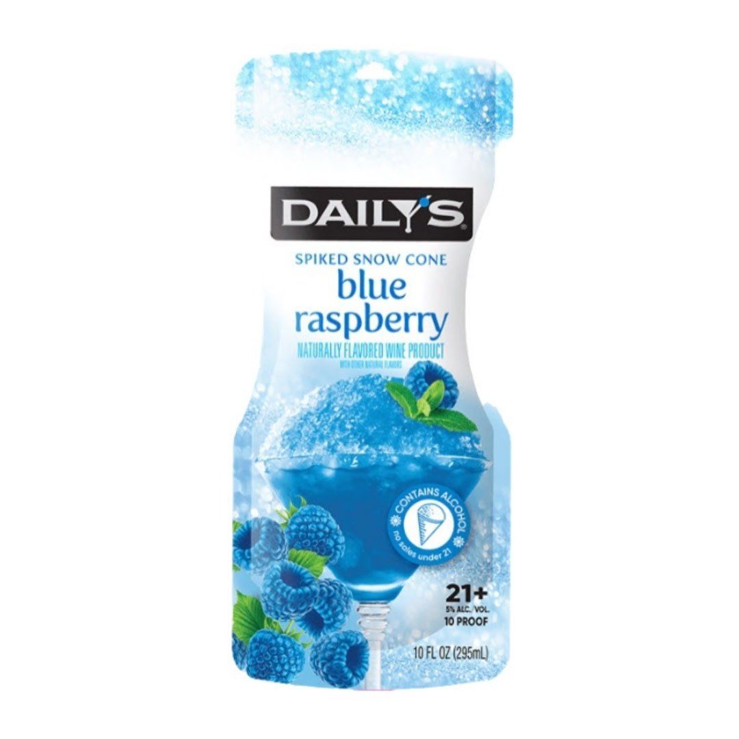 DAILY&#39;S - SPIKED SNOW CONE - BLUE RASPBERRY - FROZEN COCKTAIL POUCH - 10OZ - 10PR