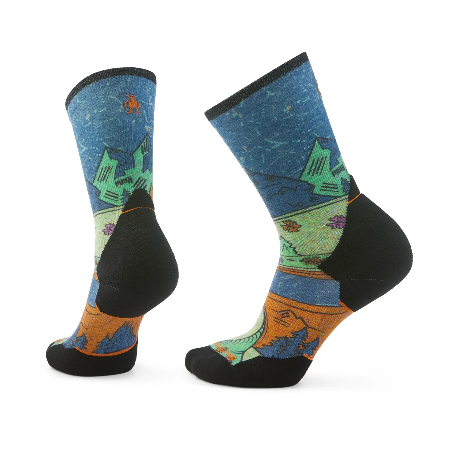 Smartwool Trail Run Targeted Cushion Mountain Print Crew Socks - Femme
