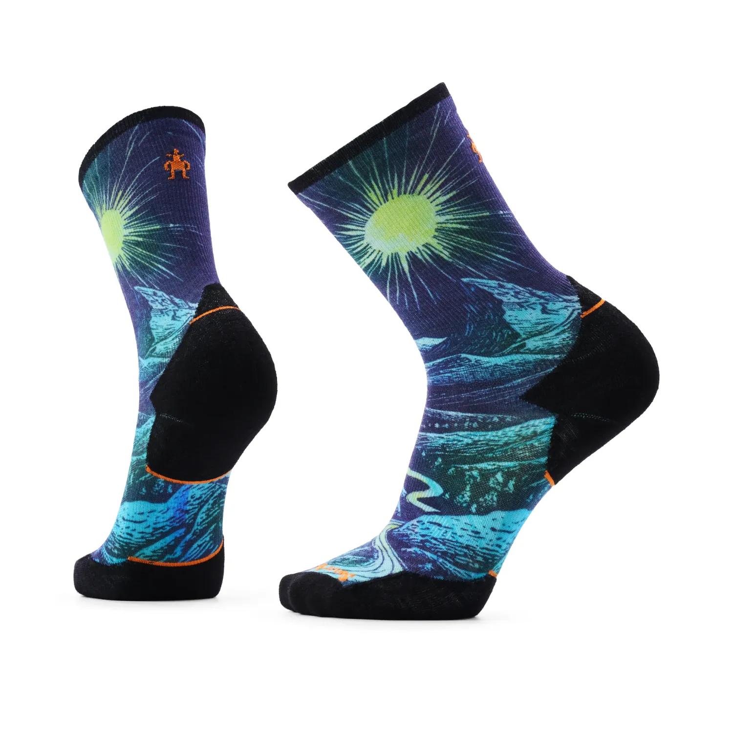 Smartwool Trail Run Targeted Cushion Treeline Print Crew Socks