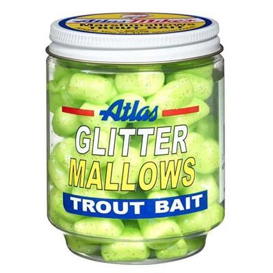 ATLAS MARSHMALLOWS TROUT BAIT, Color: GLITTER CHARTREUSE CHEESE