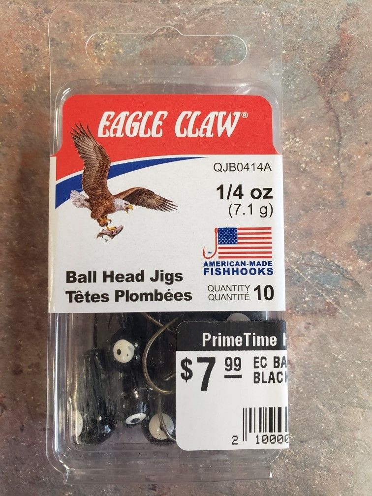 EC BALL HEAD JIG HVY DUTY, Color: BLACK, Size: 1/4oz