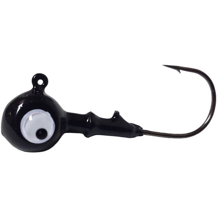 JIG-A-JO GOOGLY HEAD JIG, Color: BLACK, Size: 3/8oz