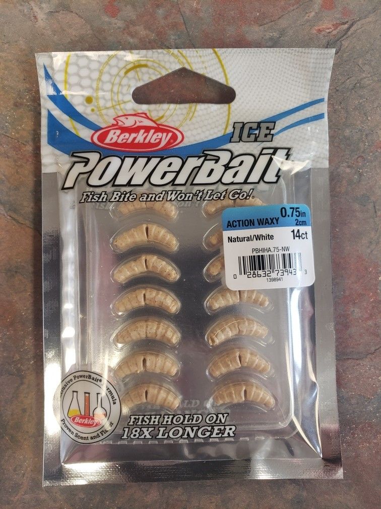 BERK POWERBAIT ICE WAXY, Color: NATURAL/WHITE- (PBHIHA-75-NW)