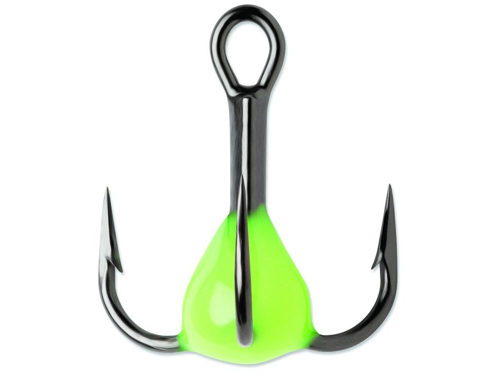 VMC GLOW RESIN TREBLE, Color: GLOW CHARTREUSE, Size: #10