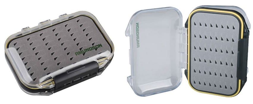 AMUND WATERPROOF DOUBLE SIDED FLY BOX, Color: CLEAR/BLACK/YELLOW/GREY, Size: SMALL