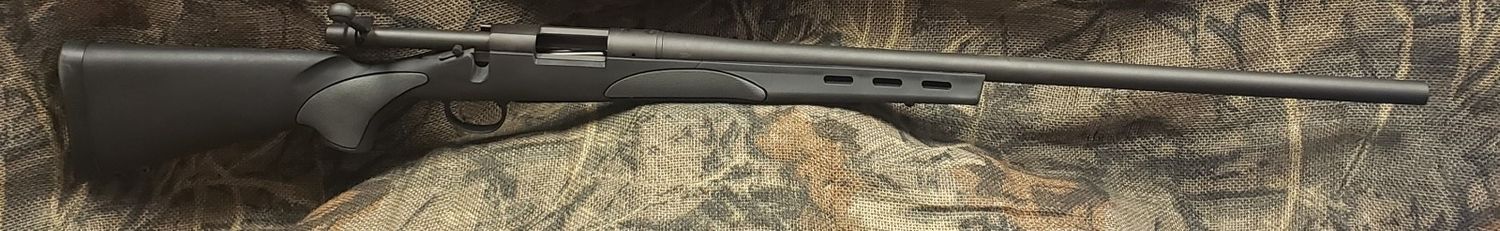 USED REM 700 HEAVY BARREL 223 REM BLACK/GRAY SYNTHETIC BOLT ACTION