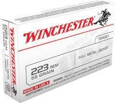 WIN USA 223 REM 55gr FMJ single