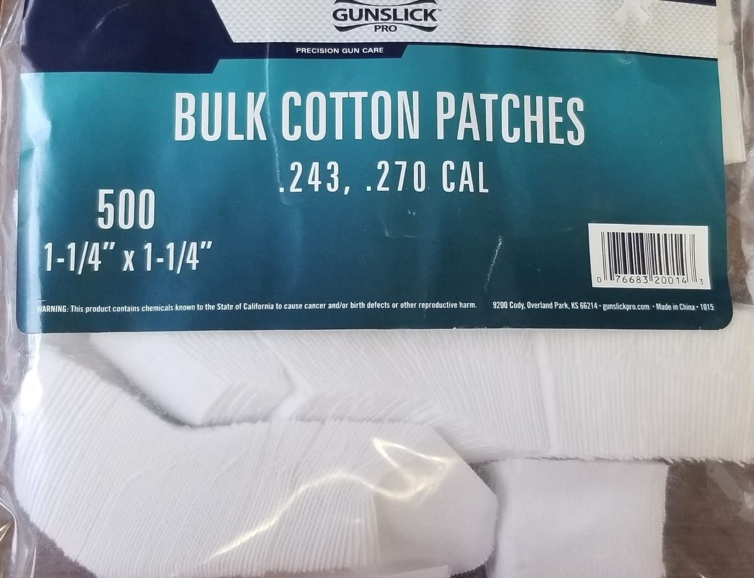 GUNNSLICK BULK COTTON PATCHES