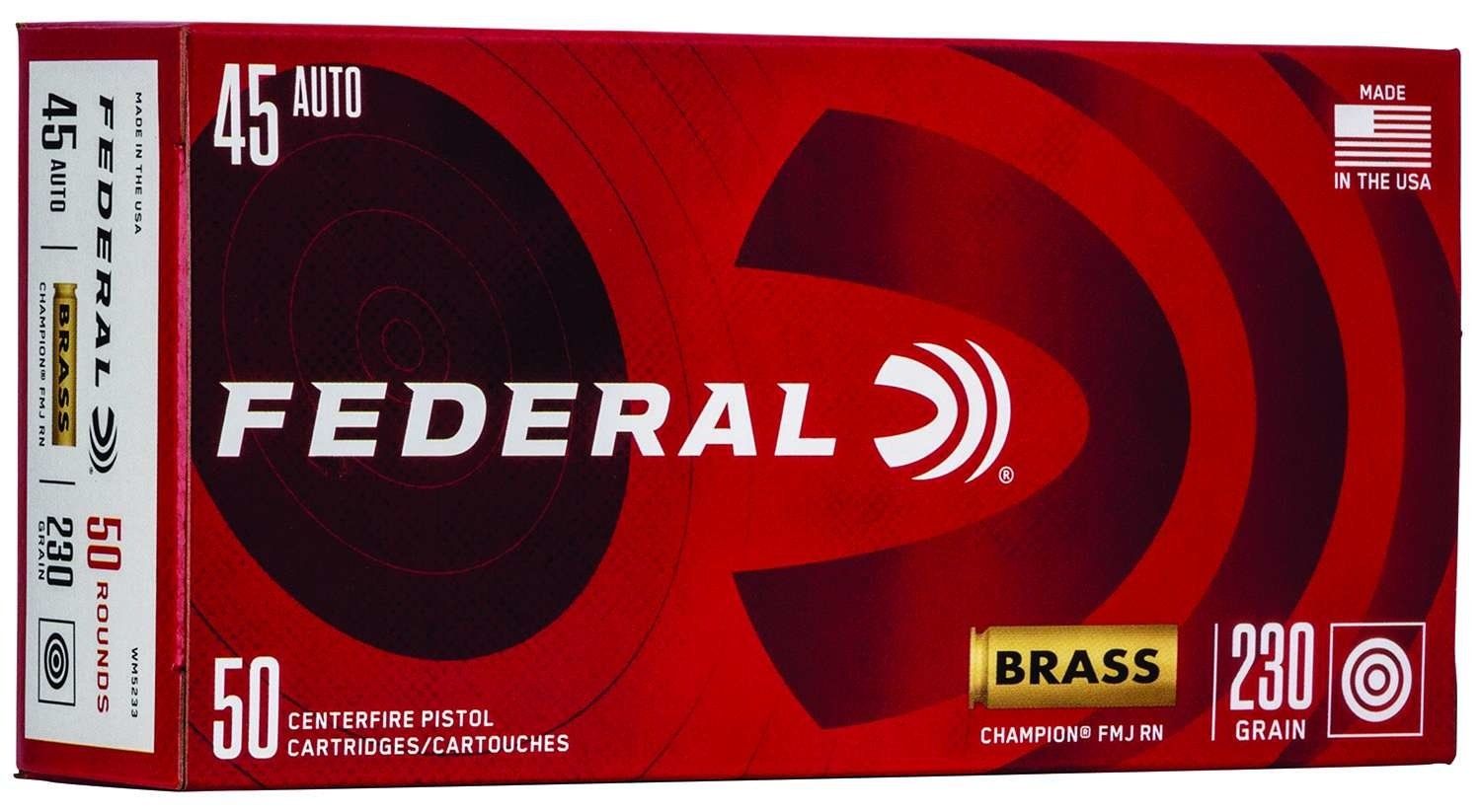 FED PREMIUM 45 AUTO 230GR FMJ RN