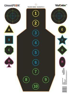 CHAMP VISICOLOR TRAINING SILHOUETT TARGET 12PK