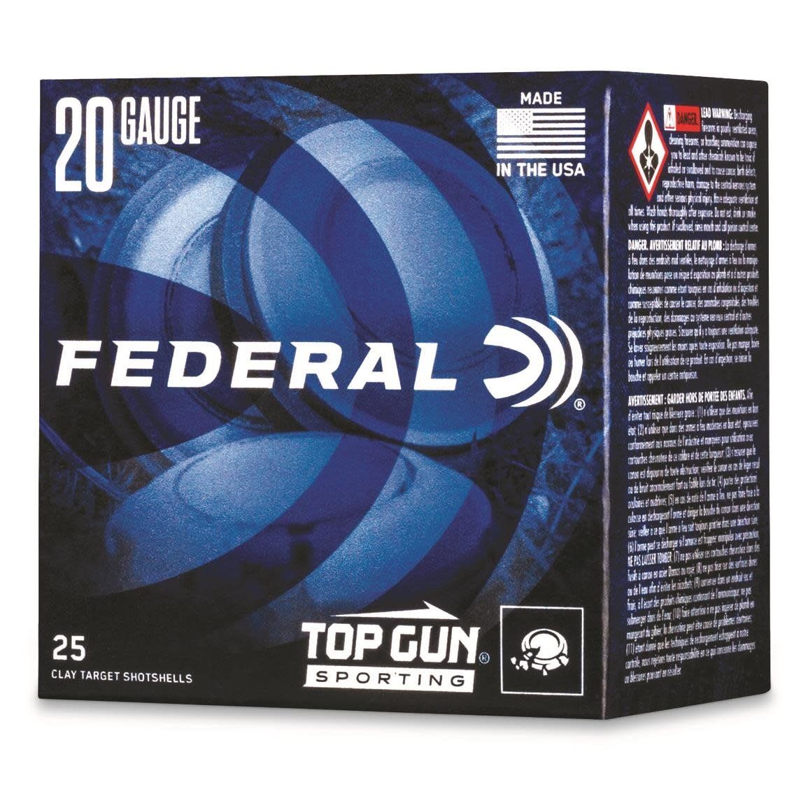 FED 20GA 2-3/4&quot; 7/8oz 7.5 SHOT TOP GUN TARGET 250RND CASE