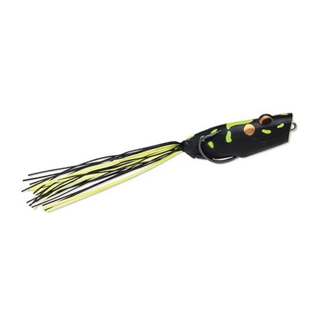 VMC TERMINATOR POPPING FROG 2.5&quot; BLACK CHARTREUSE LEOPARD