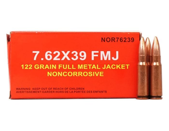 NOR 7.62X39 122GR FMJ NON CORROSIVE single