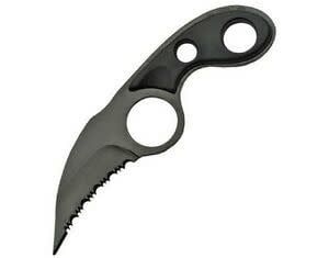 MC HAWK BLADE NECK KNIFE FIXED SERRATED KNIFE W/ SHEATH