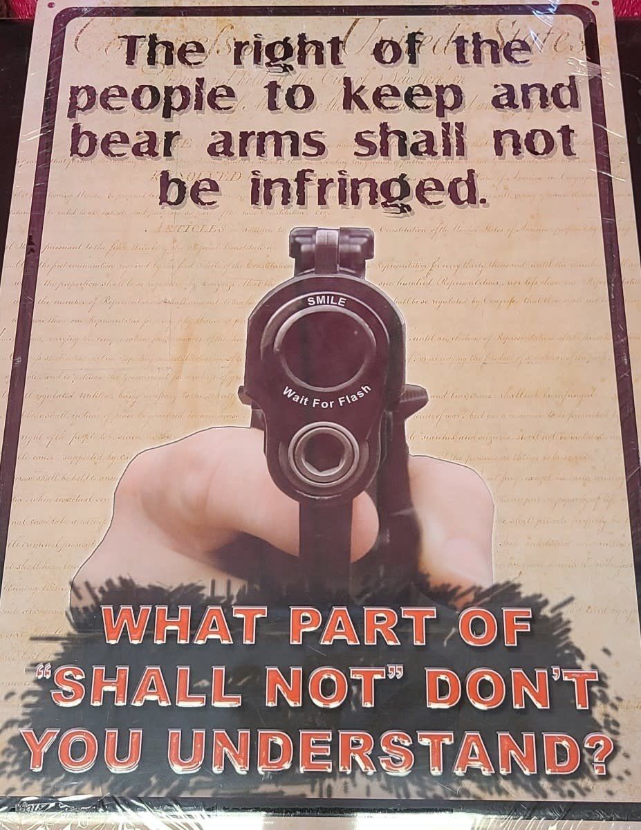 RE TIN SIGN &quot;GOD, GUNS,&amp; GUTS MADE AMERICA FREE&quot;
