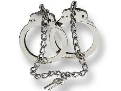 LEG IRON CUFFS SILVER