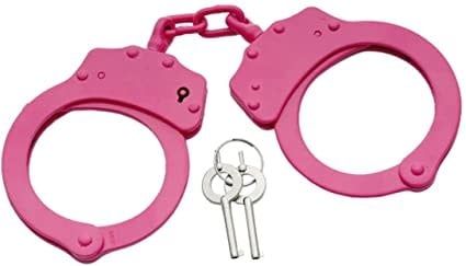 UC HANDCUFFS PINK PLATED STEEL W/ 2 KEYS