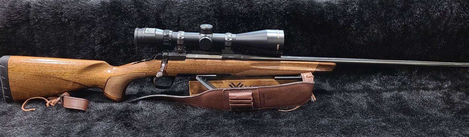 CONSIGNMENT BROWN X-BOLT MEDALION 338WIN WOOD BOLT PKG