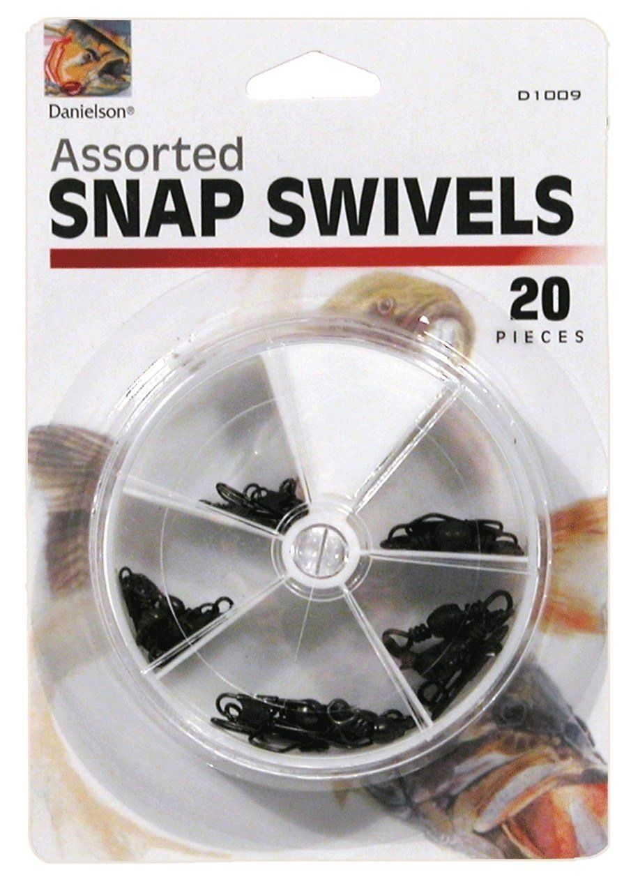 DAN BARREL SWIVEL W/ SAFETY SNAP ASST 20PK