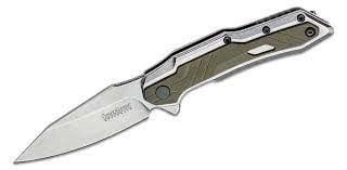 KER SALVAGE 3&quot; STONEWASH/GREEN FOLD KNIFE